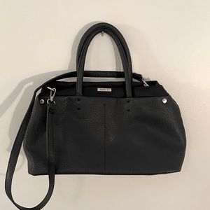 Roots Black Leather Purse